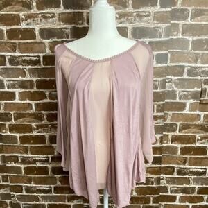 Women's Apt 9 Pink Popover Poncho Batwing Style Shirt/Blouse Size L/XL